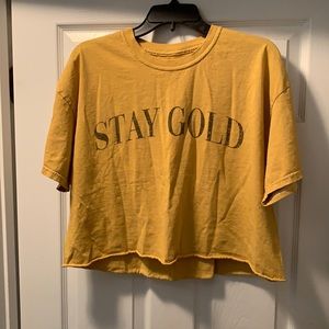 Gold short sleeve crop T-shirt